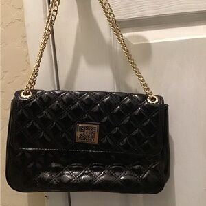 Anne Klein Elegant Black Quilted Shoulder Bag